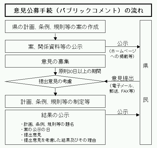 意見公募手続(パブリックコメント)の流れ 意見公募手続(パブリックコメント)の流れ