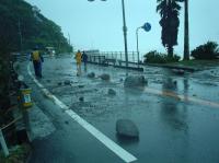 台風の高波による越波（奈半利町）