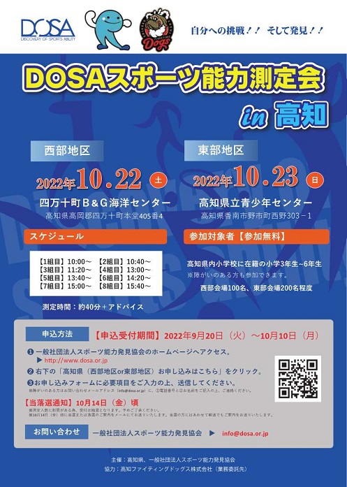 【Ⅱ-１】DOSAスポーツ能力測定会（表）（縮小）