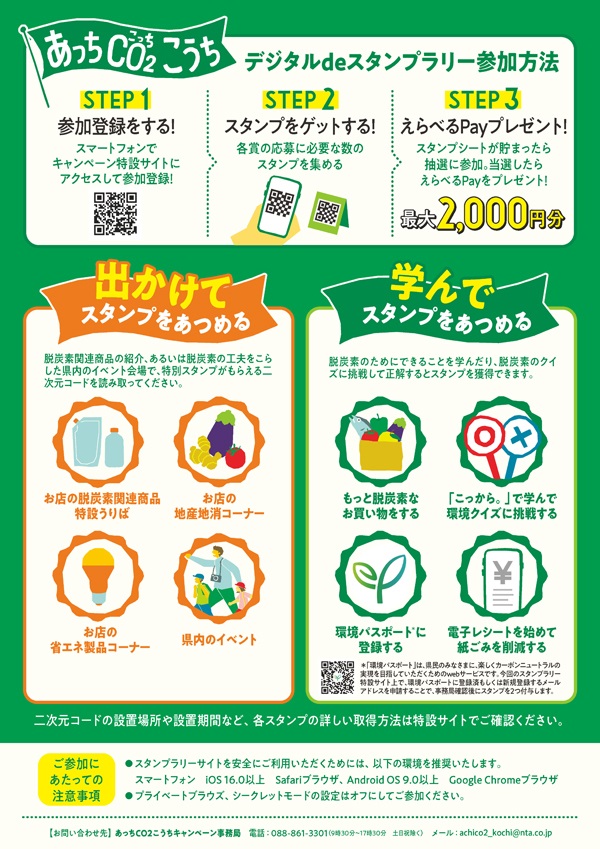 あっちCO2（こっち）こうちデジタルdeスタンプラリーチラシ裏